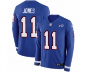 Youth Nike Buffalo Bills #11 Zay Jones Limited Royal Blue Therma Long Sleeve NFL Jersey