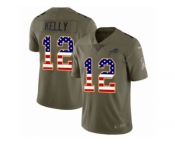 Youth Nike Buffalo Bills #12 Jim Kelly Limited Olive USA Flag 2017 Salute to Service NFL Jersey