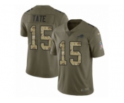 Youth Nike Buffalo Bills #15 Brandon Tate Limited Olive Camo 2017 Salute to Service NFL Jersey