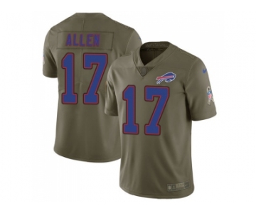 Youth Nike Buffalo Bills #17 Josh Allen Olive Stitched NFL Limited 2017 Salute to Service Jersey