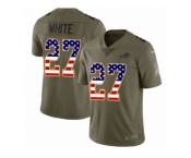 Youth Nike Buffalo Bills #27 TreDavious White Limited Olive USA Flag 2017 Salute to Service NFL Jersey