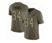 Youth Nike Buffalo Bills #34 Thurman Thomas Limited Olive Camo 2017 Salute to Service NFL Jersey