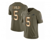 Youth Nike Buffalo Bills #5 Tyrod Taylor Limited Olive Gold 2017 Salute to Service NFL Jersey