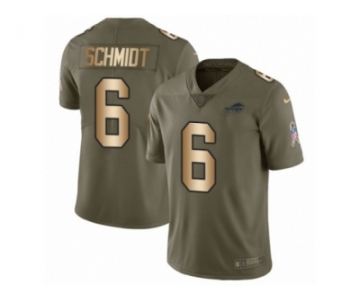 Youth Nike Buffalo Bills #6 Colton Schmidt Limited Olive Gold 2017 Salute to Service NFL Jersey