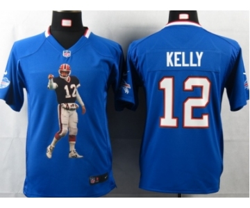 nike youth nfl jerseys buffalo bills #12 jim kelly blue[portrait fashion]