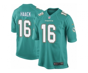 Men Nike Miami Dolphins #16 Matt Haack Game Aqua Green Team Color NFL Jersey