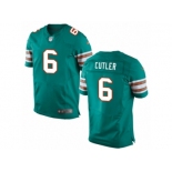 Men Nike Miami Dolphins #6 Jay Cutler Elite Aqua Green Alternate NFL Jersey