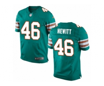 Men's Nike Miami Dolphins #46 Neville Hewitt Elite Aqua Green Alternate NFL Jersey