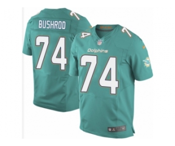 Men's Nike Miami Dolphins #74 Jermon Bushrod Elite Aqua Green Team Color NFL Jersey