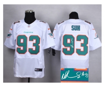 nike nfl jerseys miami dolphins #93 suh white[Elite signature]