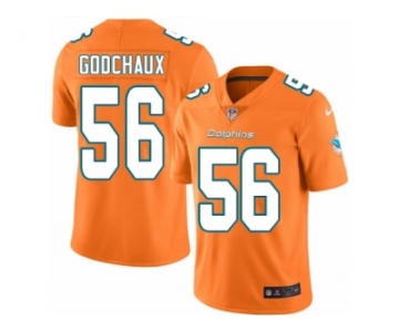 Men Nike Miami Dolphins #56 Davon Godchaux Limited Orange Rush Vapor Untouchable NFL Jersey
