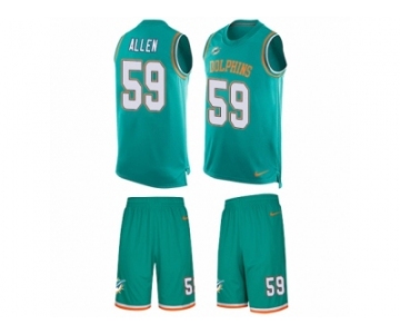 Men Nike Miami Dolphins #59 Chase Allen Limited Aqua Green Tank Top Suit NFL Jersey