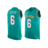 Men Nike Miami Dolphins #6 Jay Cutler Limited Aqua Green Player Name & Number Tank Top NFL Jersey