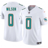 Men's Miami Dolphins #0 Zach Wilson White 2025 Draft F.U.S.E. Vapor Limited Football Stitched Jersey