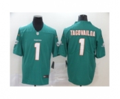 Men's Miami Dolphins #1 Tua Tagovailoa Aqua Green Team Color Vapor Untouchable Limited Player Football Jersey