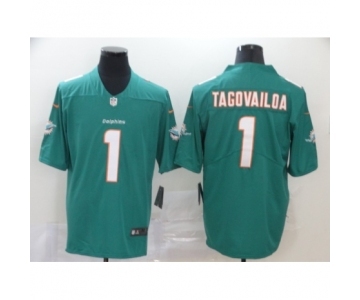 Men's Miami Dolphins #1 Tua Tagovailoa Aqua Green Team Color Vapor Untouchable Limited Player Football Jersey