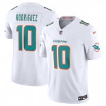 Men's Miami Dolphins #10 Jacob Rodriguez White 2026 Draft F.U.S.E. Vapor Limited Football Stitched Jersey Men's Miami Dolphins #10 Jacob Rodriguez White 2026 Draft F.U.S.E. Vapor Limited Football Stitched Jersey