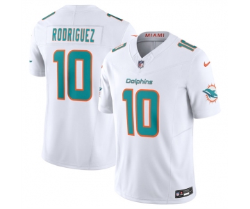Men's Miami Dolphins #10 Jacob Rodriguez White 2026 Draft F.U.S.E. Vapor Limited Football Stitched Jersey
