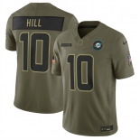 Men's Miami Dolphins #10 Tyreek Hill Olive 2025 F.U.S.E. Salute to Service Limited Football Stitched Jersey Men's Miami Dolphins #10 Tyreek Hill Olive 2025 F.U.S.E. Salute to Service Limited Football Stitched Jersey