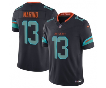 Men's Miami Dolphins #13 Dan Marino Black 2025 F.U.S.E. “Rivalries” Vapor Limited Football Stitched Jersey
