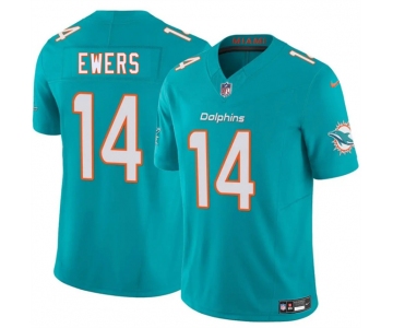 Men's Miami Dolphins #14 Quinn Ewers Aqua 2025 Draft F.U.S.E. Vapor Limited Football Stitched Jersey