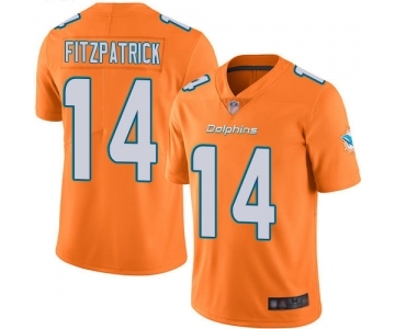 Men's Miami Dolphins #14 Ryan Fitzpatrick Limited Orange Rush Vapor Untouchable Football Jersey