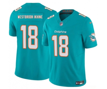 Men's Miami Dolphins #18 Nick Westbrook-Ikhine Aqua 2025 Draft F.U.S.E. Vapor Limited Football Stitched Jersey