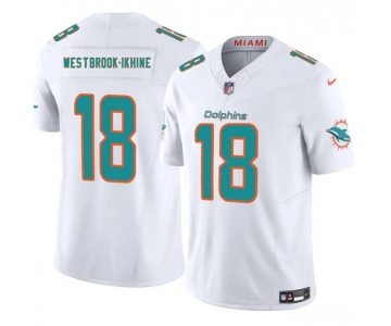 Men's Miami Dolphins #18 Nick Westbrook-Ikhine White 2025 Draft F.U.S.E. Vapor Limited Football Stitched Jersey
