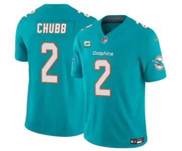 Men's Miami Dolphins #2 Bradley Chubb Aqua 2025 F.U.S.E. With 1-Star C Patch Vapor Limited Football Stitched Jersey