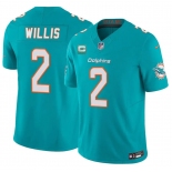 Men's Miami Dolphins #2 Malik Willis Aqua 2026 F.U.S.E. 1-Star C Patch Vapor Limited Football Stitched Jersey Men's Miami Dolphins #2 Malik Willis Aqua 2026 F.U.S.E. 1-Star C Patch Vapor Limited Football Stitched Jersey