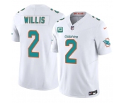 Men's Miami Dolphins #2 Malik Willis White 2026 F.U.S.E. 1-Star C Patch Vapor Limited Football Stitched Jersey Men's Miami Dolphins #2 Malik Willis White 2026 F.U.S.E. 1-Star C Patch Vapor Limited Football Stitched Jersey