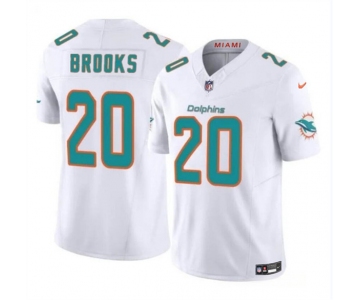Men's Miami Dolphins #20 Jordyn Brooks White 2024 F.U.S.E Vapor Limited Football Stitched Jersey