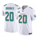 Men's Miami Dolphins #20 Jordyn Brooks White 2025 F.U.S.E. With 1-Star C Patch Vapor Limited Football Stitched Jersey