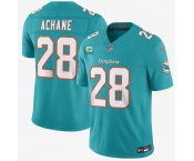 Men's Miami Dolphins #28 De'Von Achane Aqua 2026 F.U.S.E. 1-Star C Patch Vapor Limited Football Stitched Jersey Men's Miami Dolphins #28 De'Von Achane Aqua 2026 F.U.S.E. 1-Star C Patch Vapor Limited Football Stitched Jersey