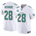Men's Miami Dolphins #28 De'Von Achane White 2026 F.U.S.E. 1-Star C Patch Vapor Limited Football Stitched Jersey Men's Miami Dolphins #28 De'Von Achane White 2026 F.U.S.E. 1-Star C Patch Vapor Limited Football Stitched Jersey