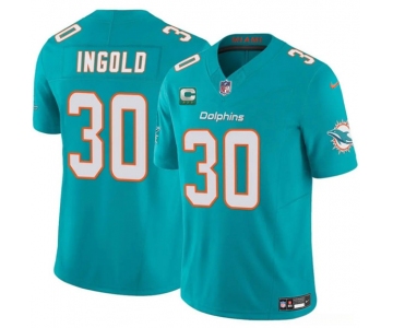 Men's Miami Dolphins #30 Alec Ingold Aqua 2025 F.U.S.E. With 3-Star C Patch Vapor Limited Football Stitched Jersey