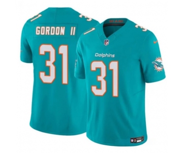 Men's Miami Dolphins #31 Ollie Gordon II Aqua 2025 F.U.S.E. Vapor Limited Football Stitched Jersey