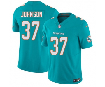 Men's Miami Dolphins #37 Isaiah Johnson Aqua 2026 F.U.S.E. Vapor Limited Football Stitched Jersey