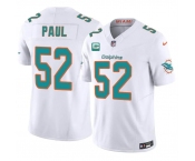 Men's Miami Dolphins #52 Patrick Paul White 2026 F.U.S.E. 1-Star C Patch Vapor Limited Football Stitched Jersey