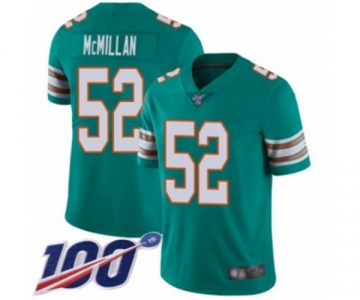 Men's Miami Dolphins #52 Raekwon McMillan Aqua Green Alternate Vapor Untouchable Limited Player 100th Season Football Jersey