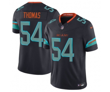 Men's Miami Dolphins #54 Zach Thomas Black 2025 F.U.S.E. “Rivalries” Vapor Limited Football Stitched Jersey