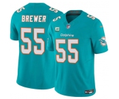 Men's Miami Dolphins #55 Aaron Brewer Aqua 2025 F.U.S.E. With 1-Star C Patch Vapor Limited Football Stitched Jersey