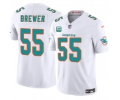 Men's Miami Dolphins #55 Aaron Brewer White 2025 F.U.S.E. With 1-Star C Patch Vapor Limited Football Stitched Jersey