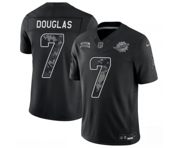 Men's Miami Dolphins #7 Caleb Douglas Black F.U.S.E. 2026 Salute to Service Limited Football Stitched Jersey