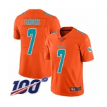 Men's Miami Dolphins #7 Jason Sanders Limited Orange Inverted Legend 100th Season Football Jersey