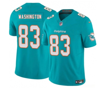 Men's Miami Dolphins #83 Tahj Washington Aqua 2025 Draft F.U.S.E. Vapor Limited Football Stitched Jersey