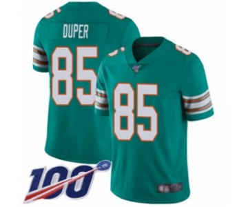 Men's Miami Dolphins #85 Mark Duper Aqua Green Alternate Vapor Untouchable Limited Player 100th Season Football Jersey