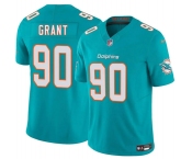 Men's Miami Dolphins #90 Kenneth Grant Aqua 2025 Draft F.U.S.E. Vapor Limited Football Stitched Jersey