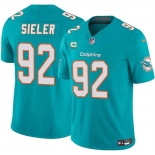 Men's Miami Dolphins #92 Zach Sieler Aqua 2025 F.U.S.E. With 2-Star C Patch Vapor Limited Football Stitched Jersey