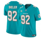 Men's Miami Dolphins #92 Zach Sieler Aqua 2025 F.U.S.E. With 2-Star C Patch Vapor Limited Football Stitched Jersey